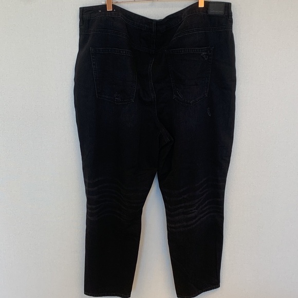 AEO Black Distressed Straight Leg Jeans • Sz 24 • NWT! - Picture 4 of 13